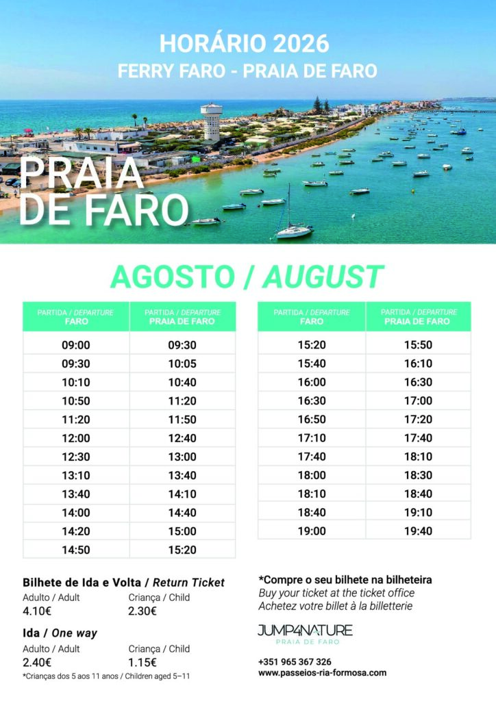 Ferry FARO-PRAIA DE FARO, AGOSTO